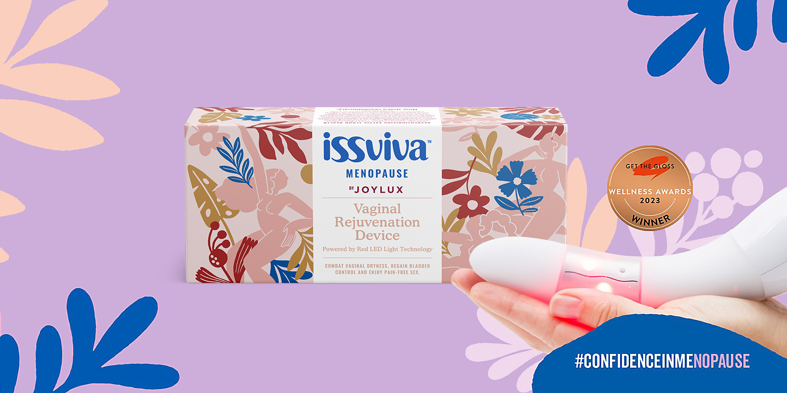 Diseño de packaging para dispositivo de rejuvenecimiento vaginal Issviva por Tridimage.