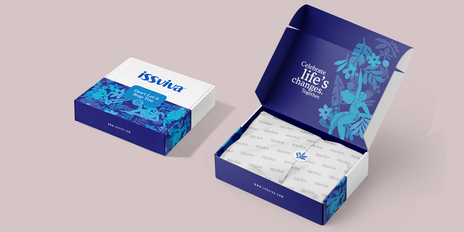Diseño de packaging e-commerce para Issviva por Tridimage.
