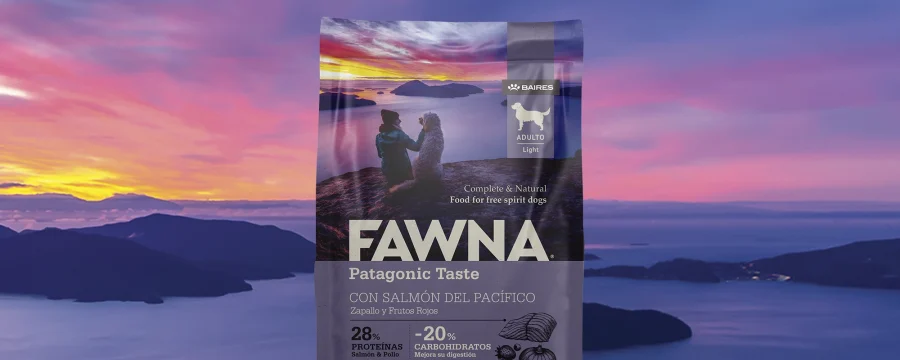 Tridimage diseño de packaging marca Fawna nutrición para mascotas