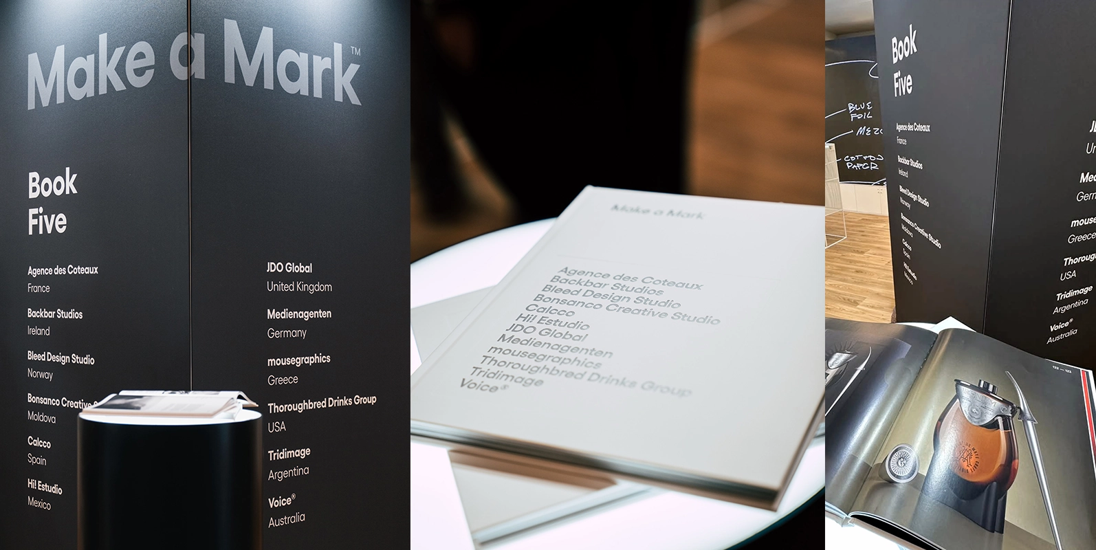 Libro del proyecto Make a Mark destacando el caso Argintum diseñado por la agencia argentina Tridimage.